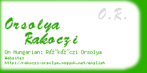 orsolya rakoczi business card